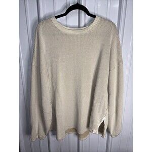 We The Free Waffle Knit Thermal Size Large EUC